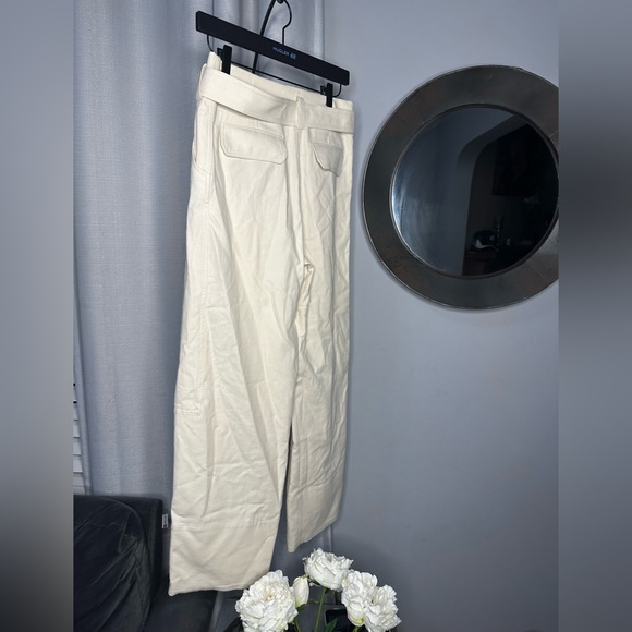 NWT Zara Woman Belted Cotton Pants Size S Small Bloggers Fav - Picture 9 of 9